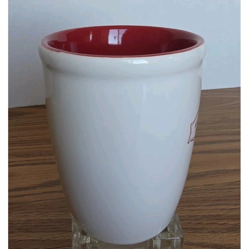 Starbucks Mug, White and Red, 13oz. 2006 EUC Vintage Style MCM